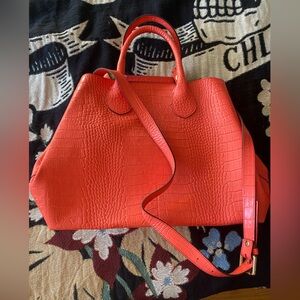 Orange satchel bag